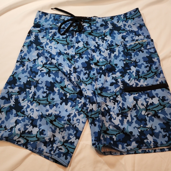 Tormenter Blue Camo Quick-Dry Board Shorts Size 34 - Picture 1 of 9